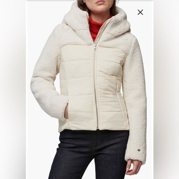 Soia and Kyo Mixed Media Faux Shearling Jacket
 size M - Picture 4 of 11